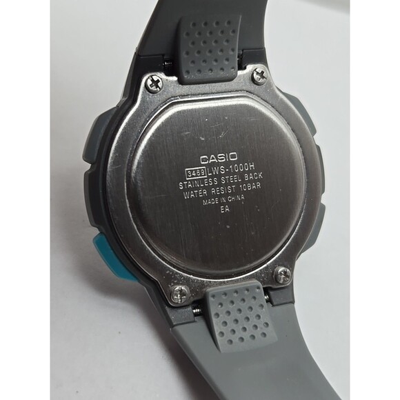 Casio LWS 1000H Womens Quartz Watch Illuminator Lap Memory 100M Gray New Battery - Picture 10 of 11